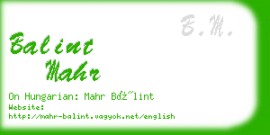 balint mahr business card